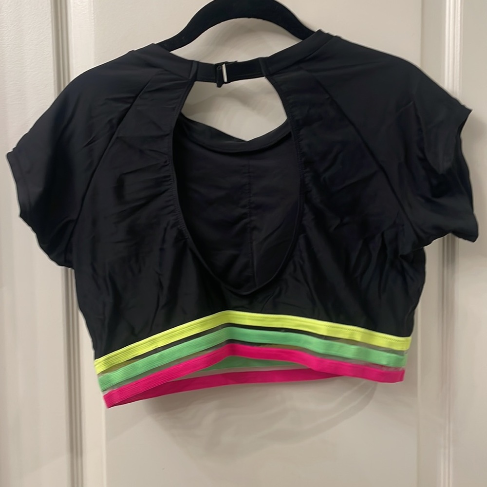 NWOT Neon Banded Rash Guard Top - Picture 9 of 9